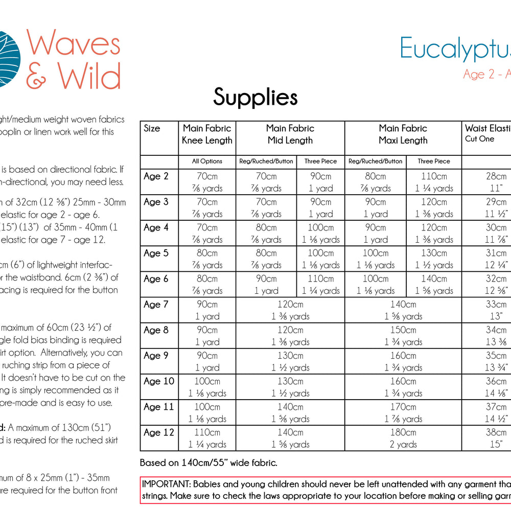 
                      
                        Eucalyptus Skirt Child - Waves & Wild PDF Pattern
                      
                    
