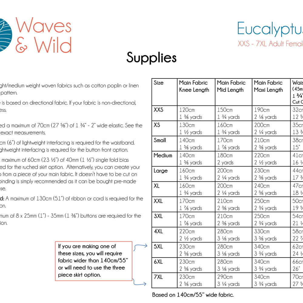 
                      
                        Eucalyptus Skirt Adult - Waves & Wild PDF Pattern
                      
                    