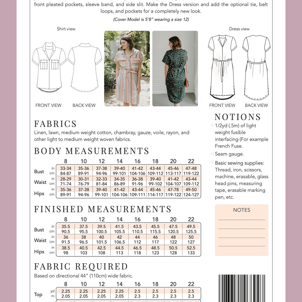 Sydni Shirt Dress - Sew To Grow PDF Pattern