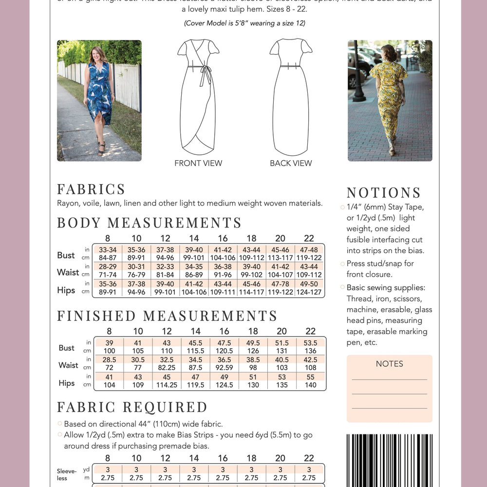 Charlie Ann Wrap Dress - Sew To Grow PDF Pattern