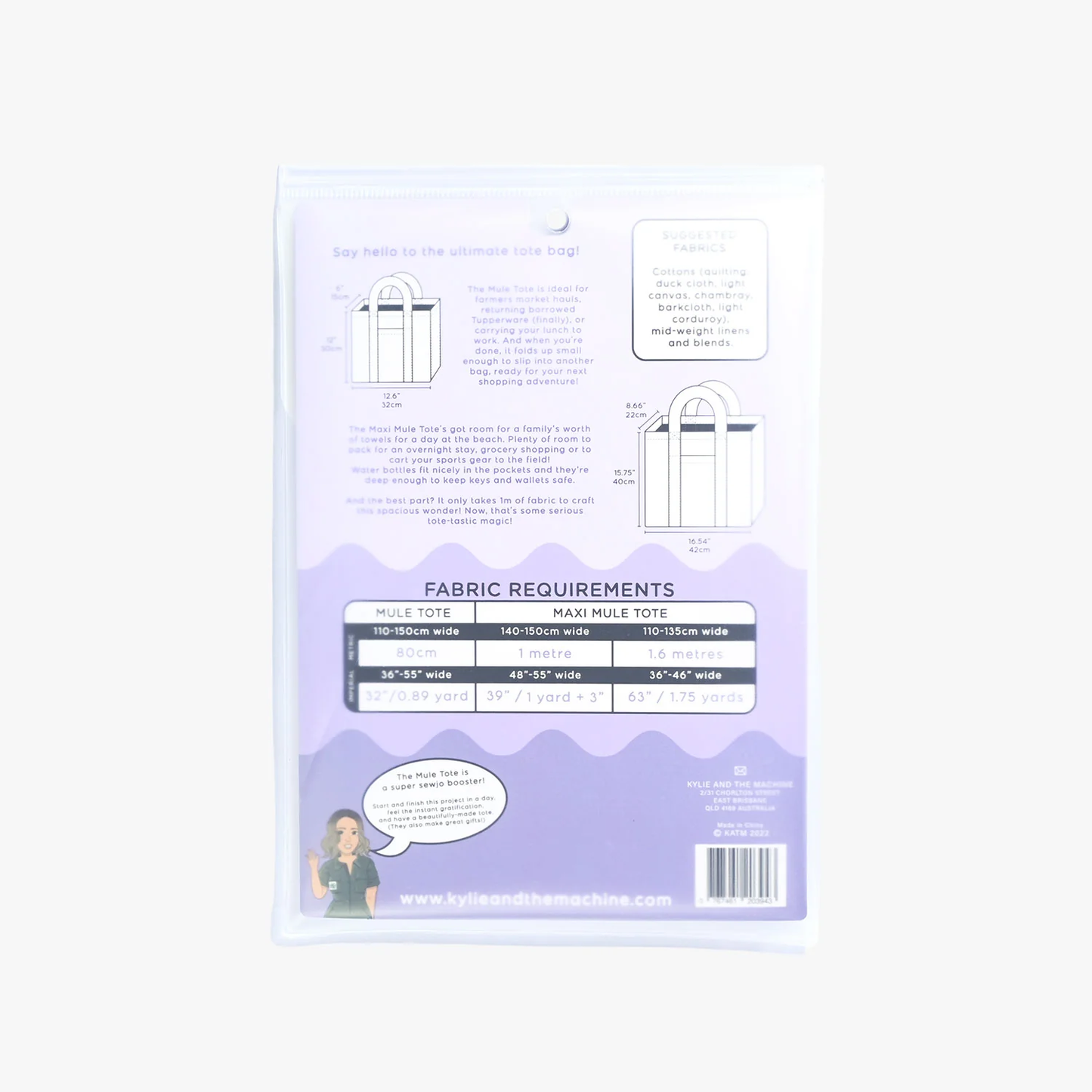 Mule Tote - Paper Sewing Pattern by KATM